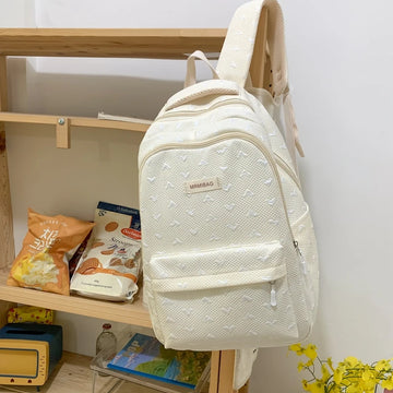 Kylethomasw Love Design Casual Backpack Women Solid Waterproof Student School Bags For Teenage Girls Cute Ladies College Backpack Rucksack